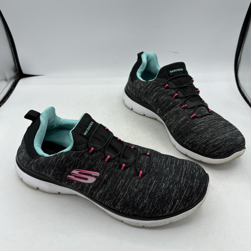 Skechers Shoes Womens Size 10 W Wide Quick Getaway Black Slip On Walk Sneakers